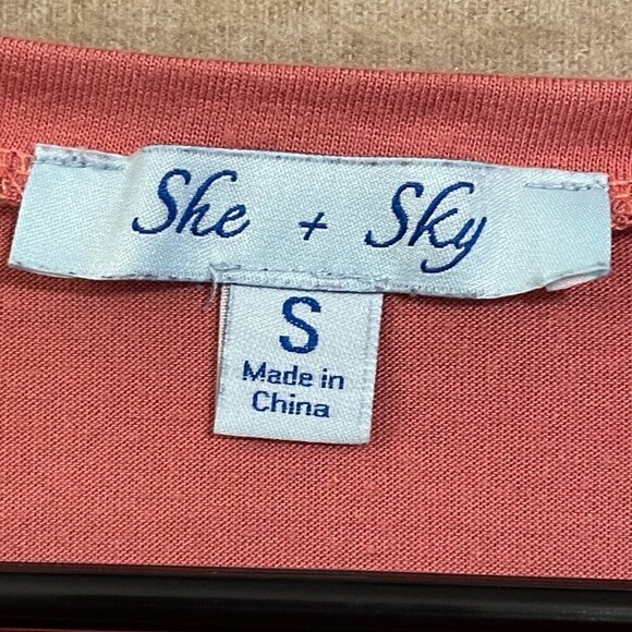 She + Sky Blouse Women's Small Mauve Sleeveless with Ruffles - Picture 5 of 12